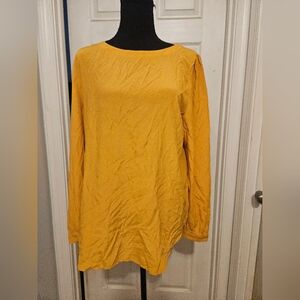 LOFT Mustard Long Sleeve Blouse